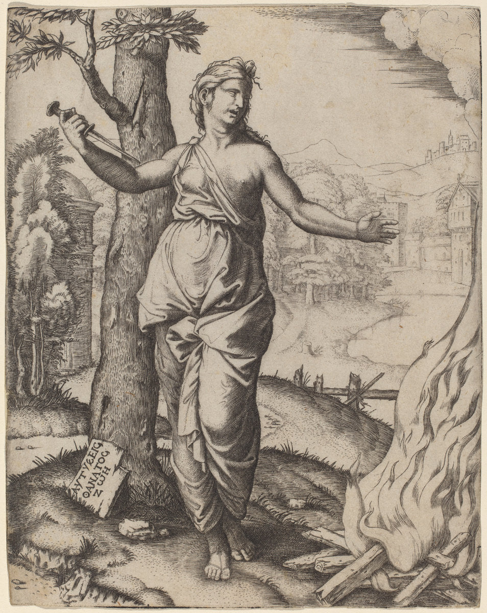 Dido by Marcantonio Raimondi after Raphael (Italian, c. 1480 - c. 1534), 16X12"(A3)Poster Print