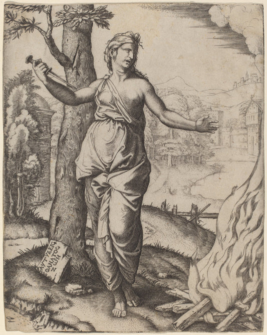 Dido by Marcantonio Raimondi after Raphael (Italian, c. 1480 - c. 1534), 16X12"(A3)Poster Print