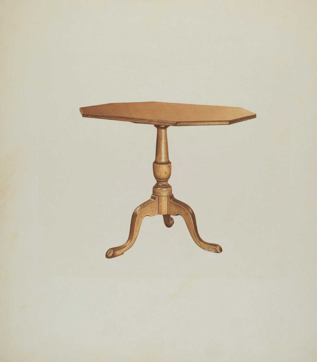 Table (Tripod) by Michael Riccitelli (American, active c. 1935), 16X12"(A3)Poster Print