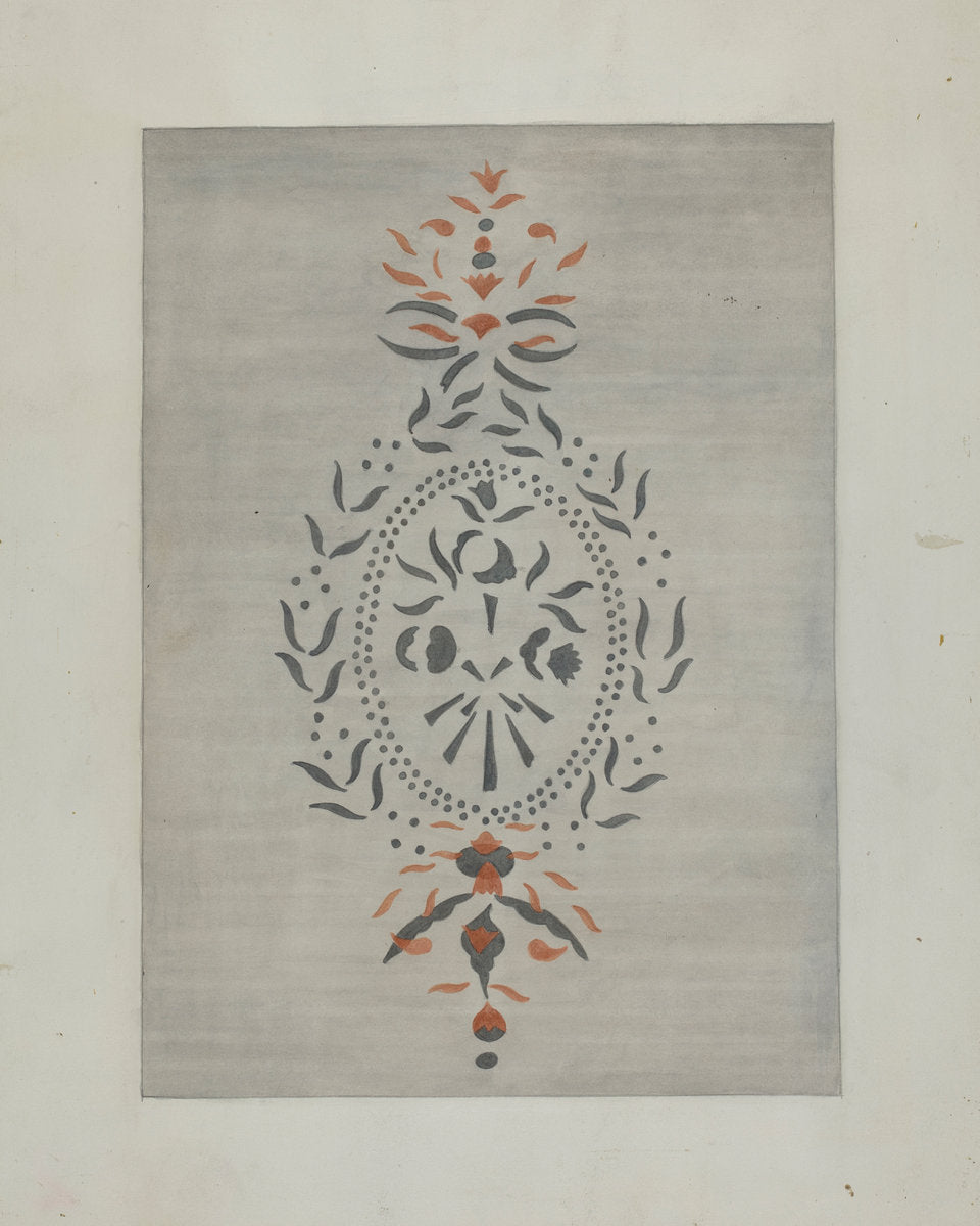 Detail of Stencilled Wall by Ray Holden (American, active c. 1935), 16X12"(A3)Poster Print