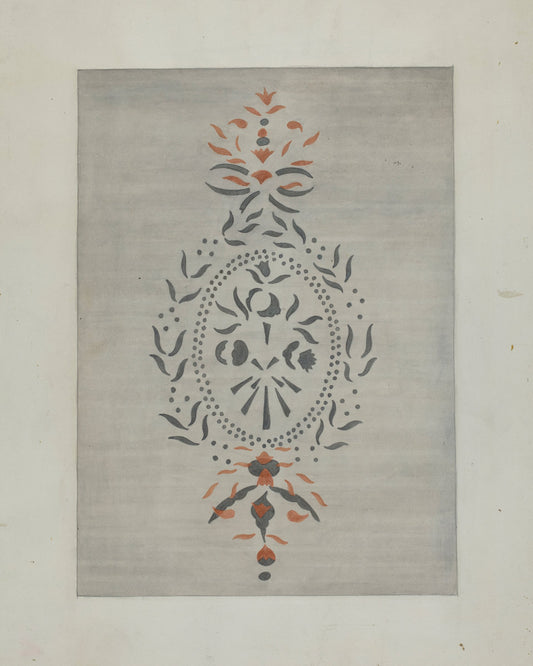 Detail of Stencilled Wall by Ray Holden (American, active c. 1935), 16X12"(A3)Poster Print