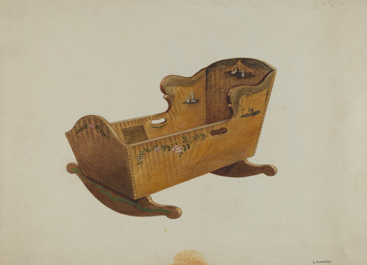 Cradle by Louis Plogsted (American, active c. 1935), 16X12"(A3)Poster Print
