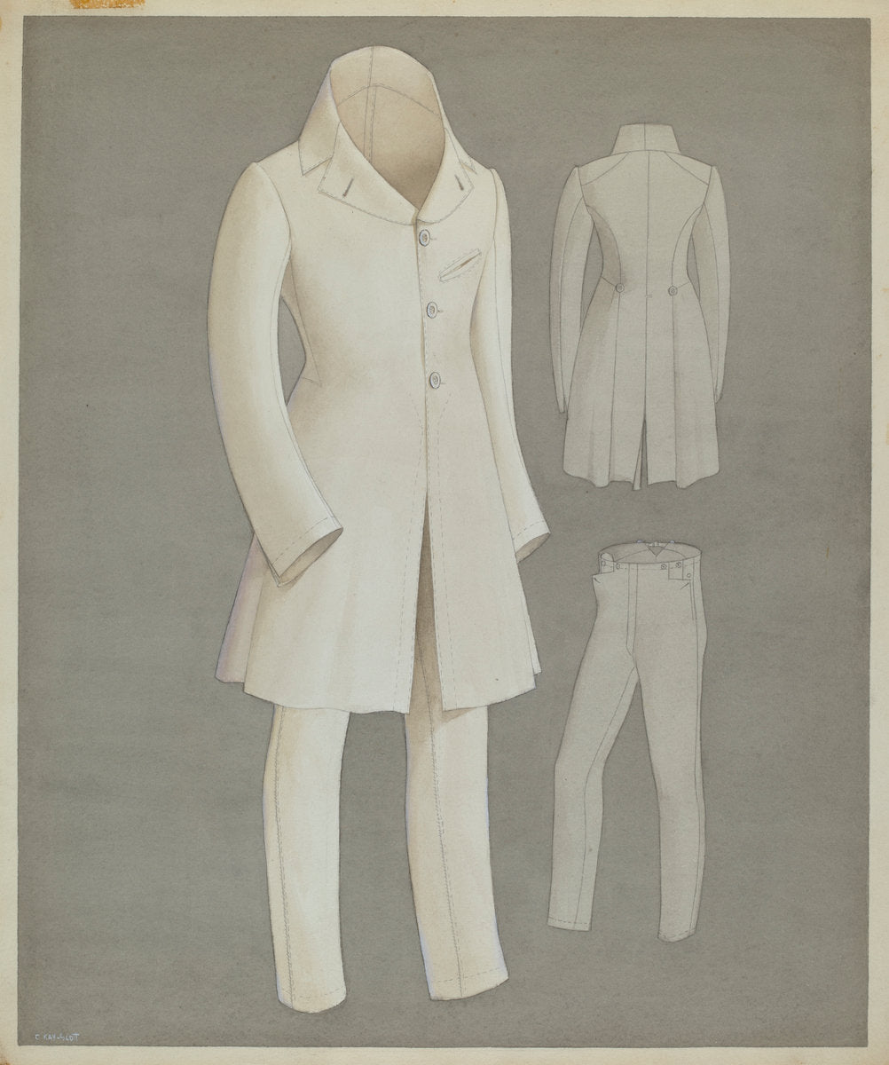 Coat and Trousers by Creighton Kay-Scott (American, active c. 1935), 16X12"(A3)Poster Print