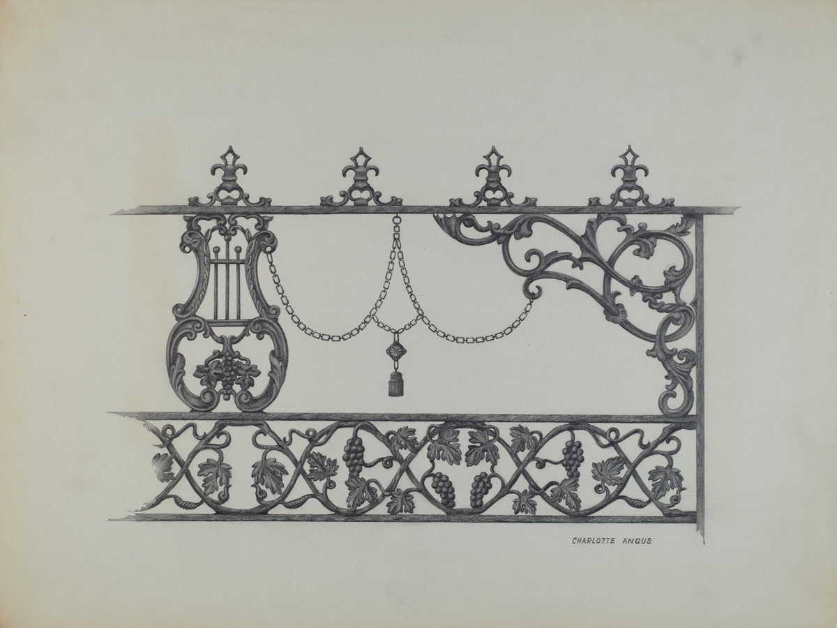 Cemetary Plot Enclosure by Charlotte Angus (American, 1911 - 1989), 16X12"(A3)Poster Print