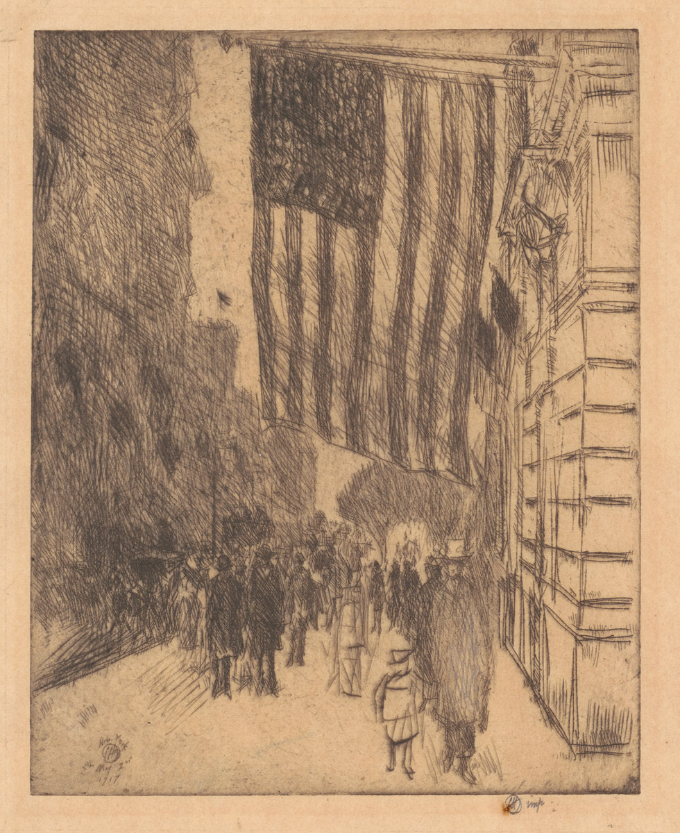 The Flag by Childe Hassam (American, 1859 - 1935), 16X12"(A3)Poster Print