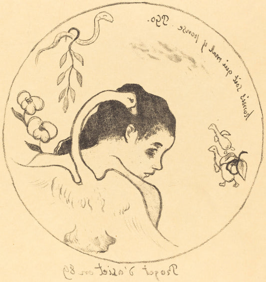 Design for a China Plate (Projet d'assiette) by Paul Gauguin (French, 1848 - 1903), 16X12"(A3)Poster Print
