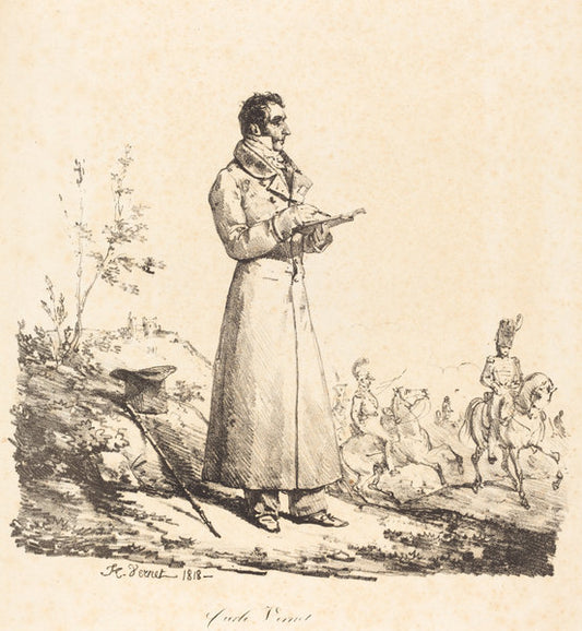 Carle Vernet, Full-Length by Horace Vernet (French, 1789 - 1863), 16X12"(A3)Poster Print