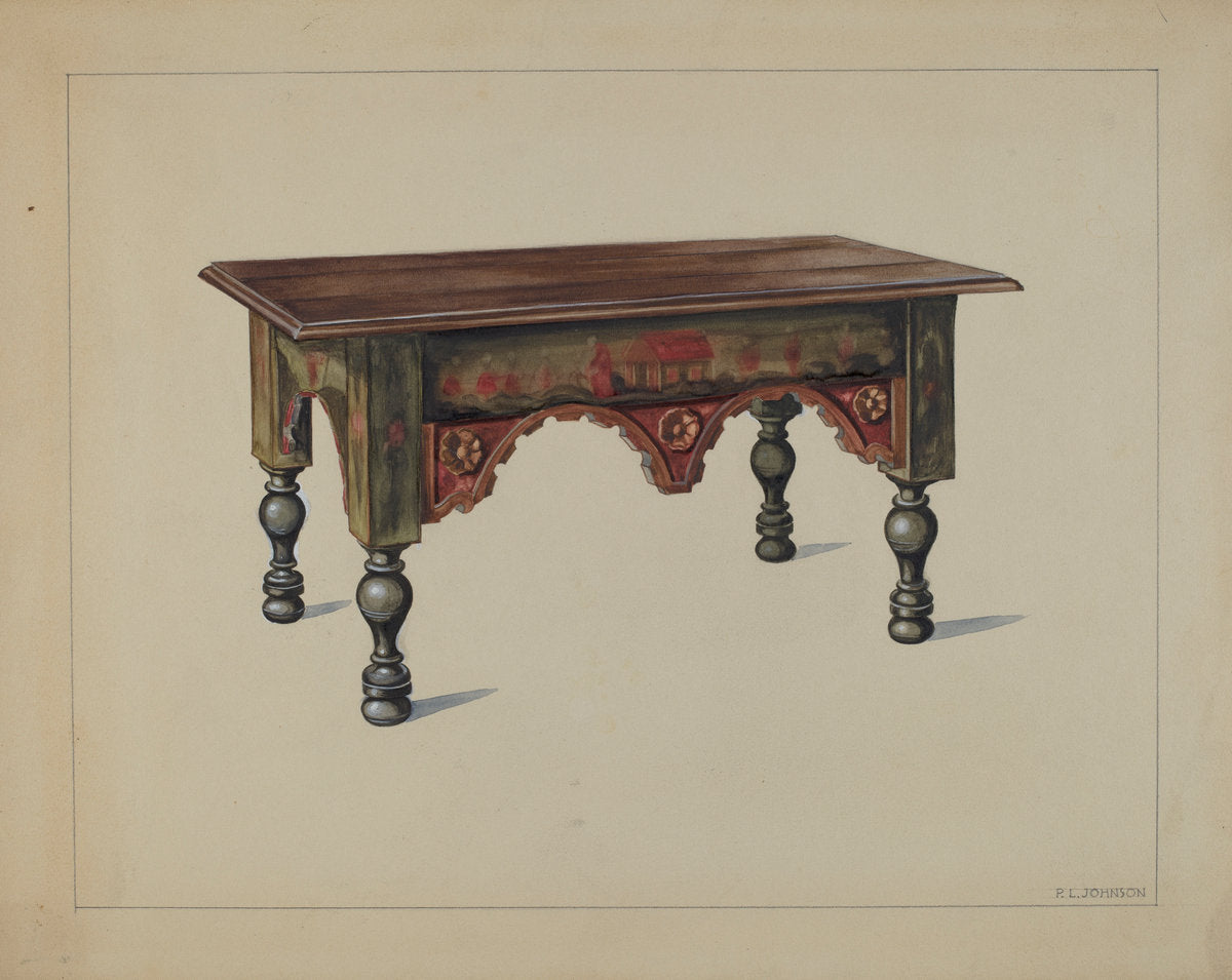 Bench by Philip Johnson (American, active c. 1935), 16X12"(A3)Poster Print