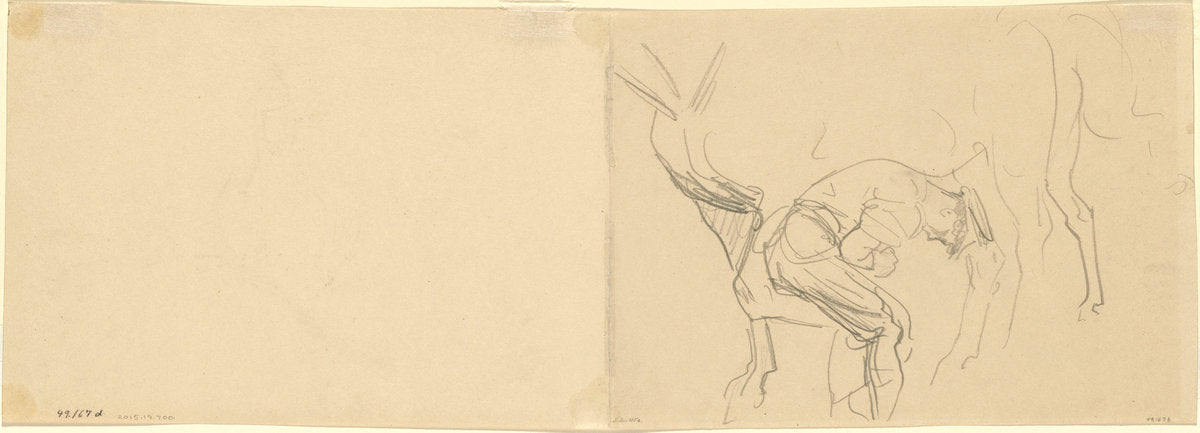 Study for "Shoeing Calvary Horses at the Front" [verso] by John Singer Sargent (American, 1856 - 1925), 16X12"(A3)Poster Print