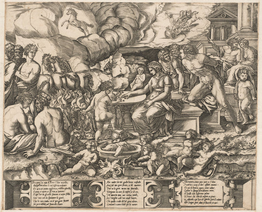 Allegory of Love by School of Marcantonio Raimondi, after Baccio Bandinelli(?) (Italian, 16th century), 16X12"(A3)Poster Print