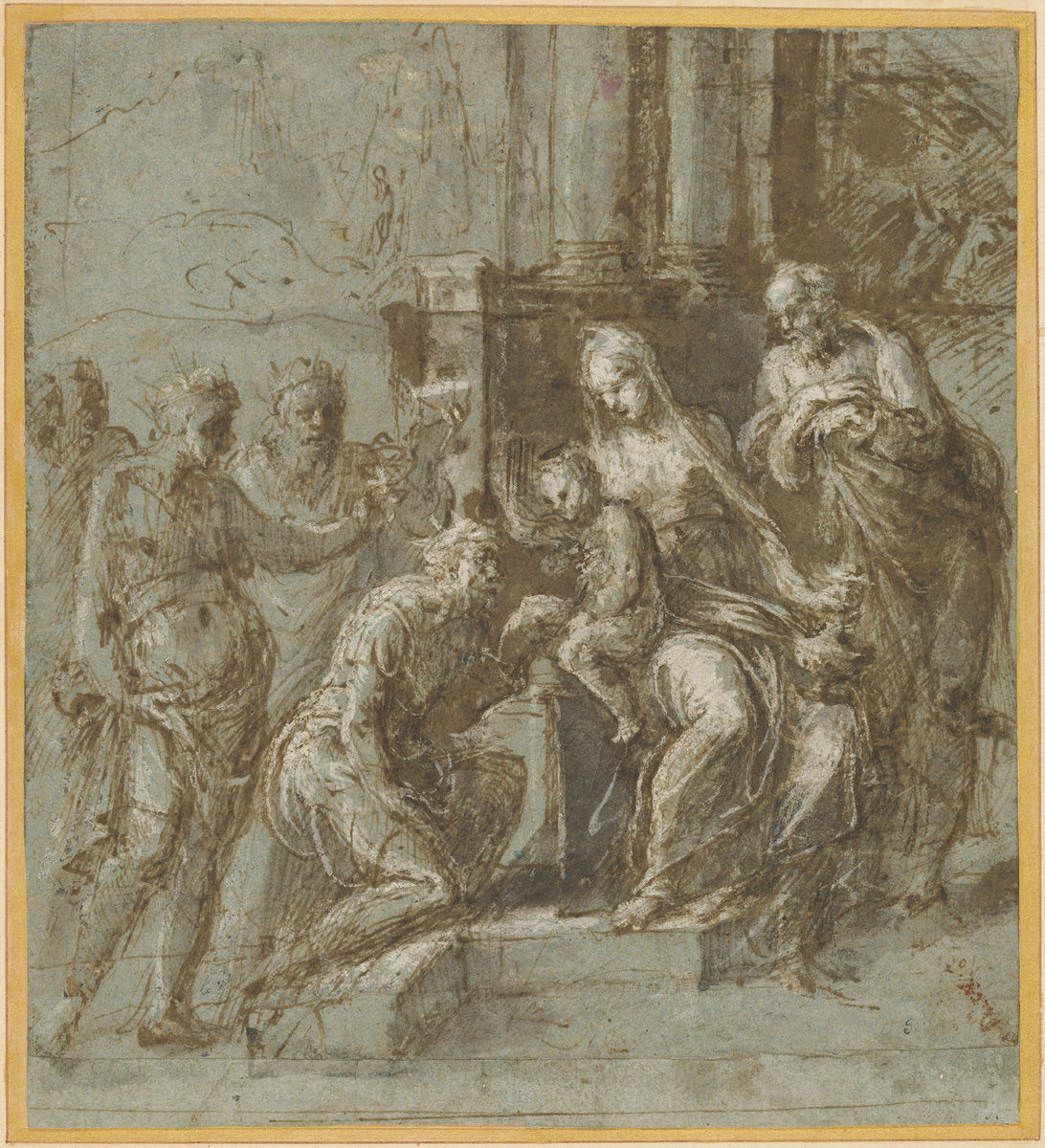 The Adoration of the Magi by Biagio Pupini (Bolognese, active 1511 - 1551), 16X12"(A3)Poster Print