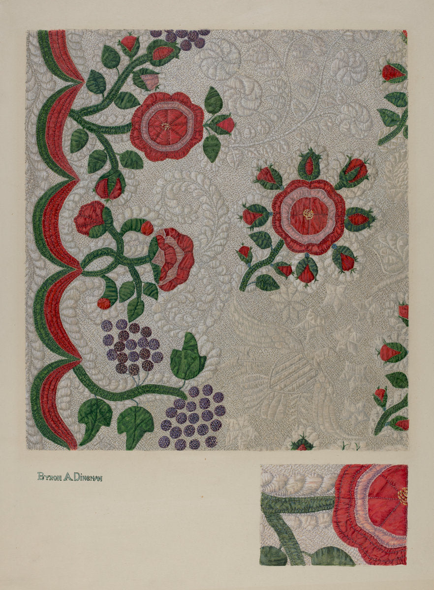Quilt by Byron Dingman (American, active c. 1935), 16X12"(A3)Poster Print