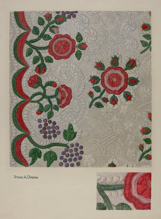 Quilt by Byron Dingman (American, active c. 1935), 16X12"(A3)Poster Print