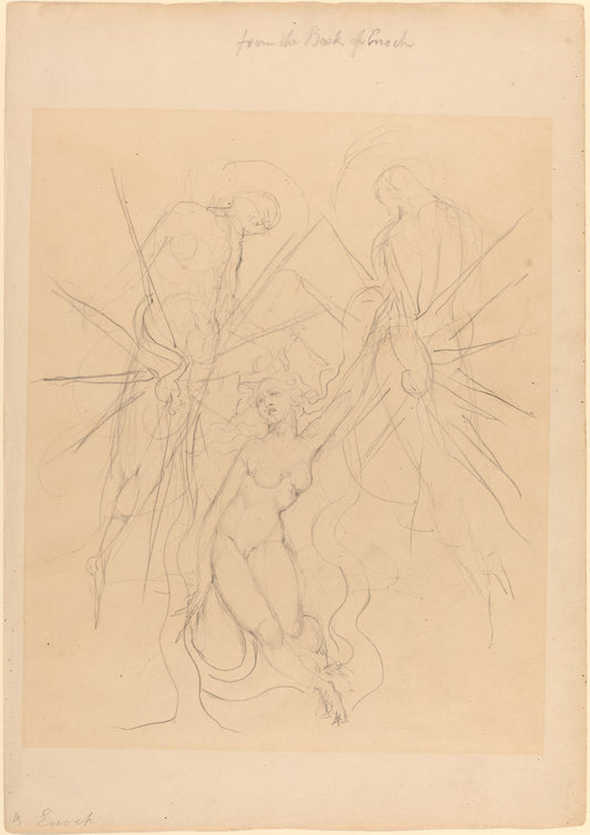 The Descent of the Angels to One of the Daughters of Men by William Blake (British, 1757 - 1827), 16X12"(A3)Poster Print