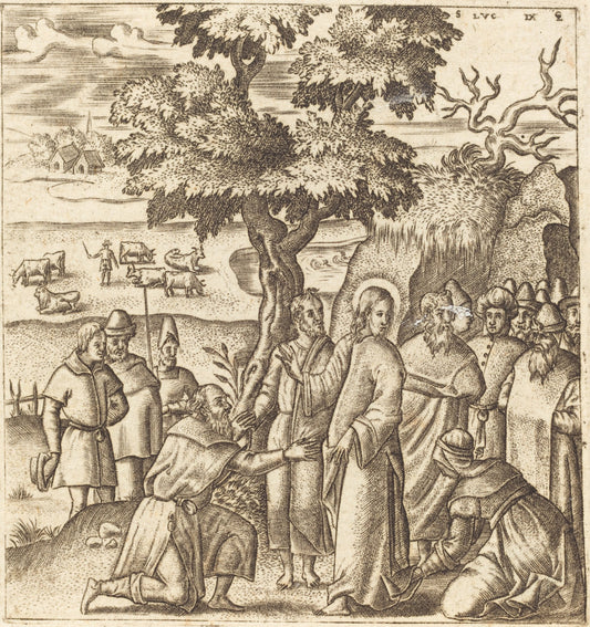 Christ Heals a Sick Woman by Léonard Gaultier (French, 1561 - 1641), 16X12"(A3)Poster Print