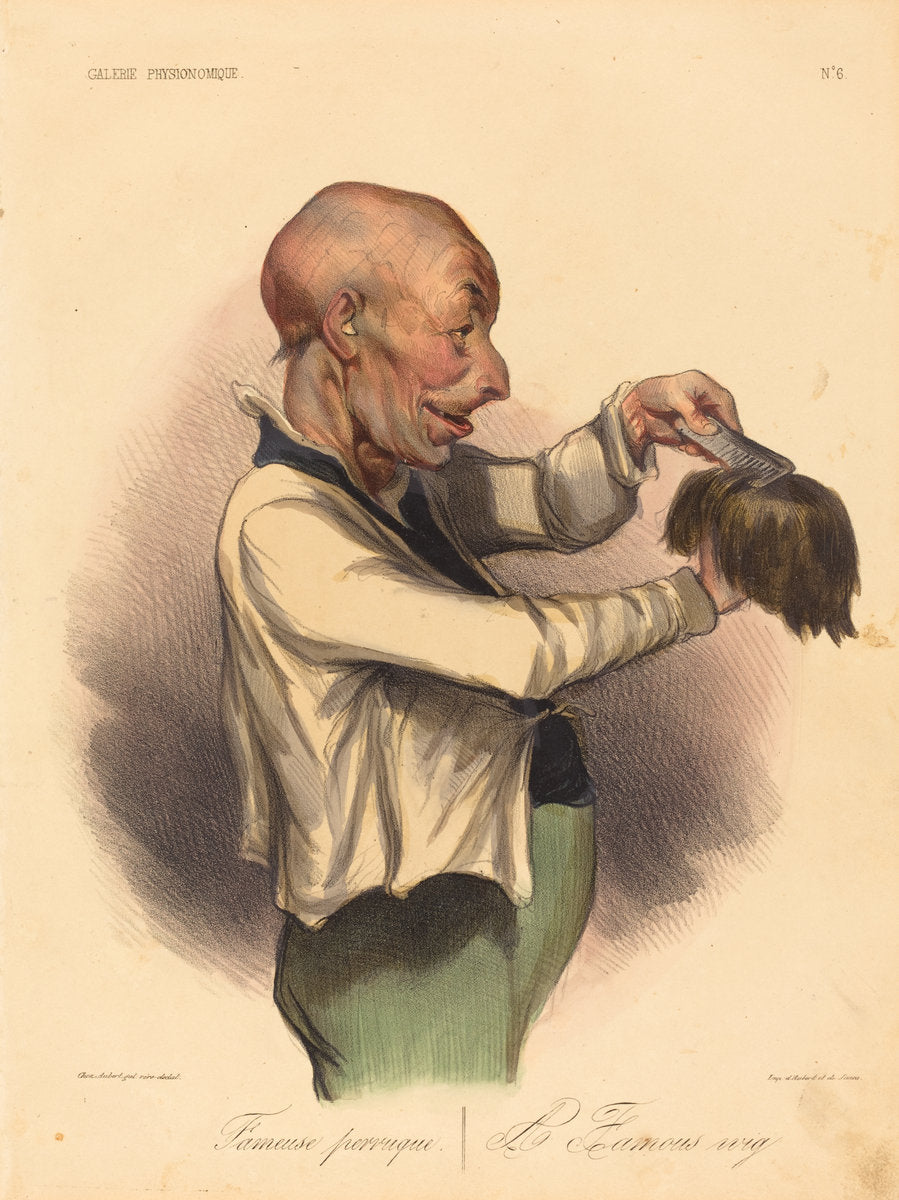 Fameuse perruque by Honoré Daumier (French, 1808 - 1879), 16X12"(A3)Poster Print