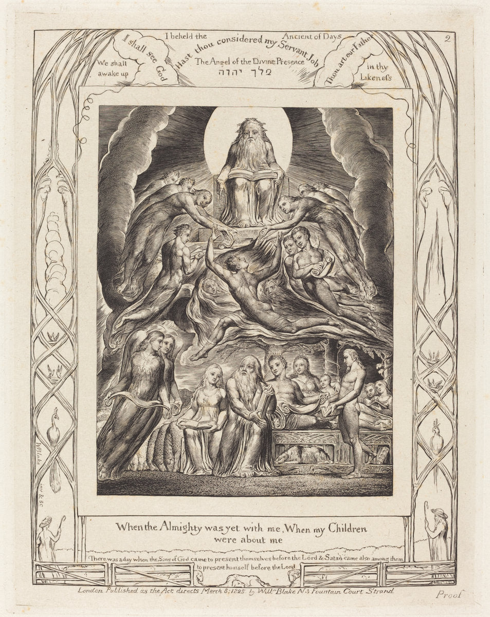 Satan Before the Throne of God by William Blake (British, 1757 - 1827), 16X12"(A3)Poster Print