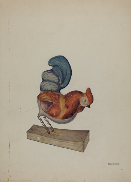 Pa. German Squeak Toy Rooster by Frank McEntee (American, active c. 1935), 16X12"(A3)Poster Print