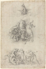 The Fall of Phaethon by Agnolo Bronzino or Giulio Clovio after Michelangelo (Florentine, 1503 - 1572), 16X12"(A3)Poster Print