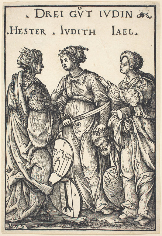 Hester, Judith and Jael by Hans Burgkmair I (German, 1473 - 1531), 16X12"(A3)Poster Print