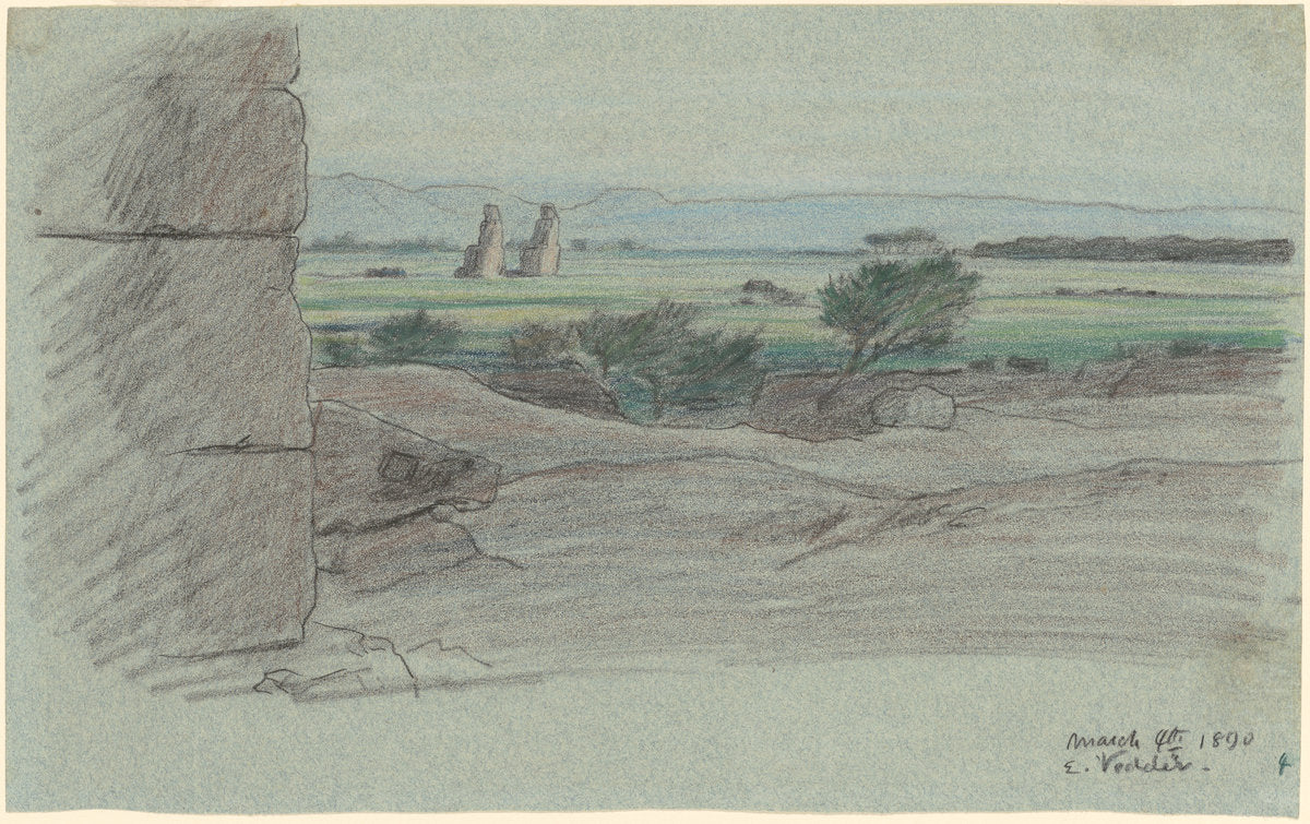 Nile Journey, No. 15 by Elihu Vedder (American, 1836 - 1923), 16X12"(A3)Poster Print