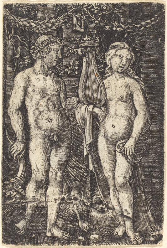 Hercules and a Muse by Albrecht Altdorfer (German, 1480 or before - 1538), 16X12"(A3)Poster Print