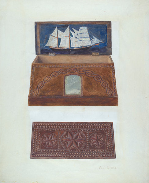 Bishop Hill: Salt Box by Adele Brooks (American, active c. 1935), 16X12"(A3)Poster Print