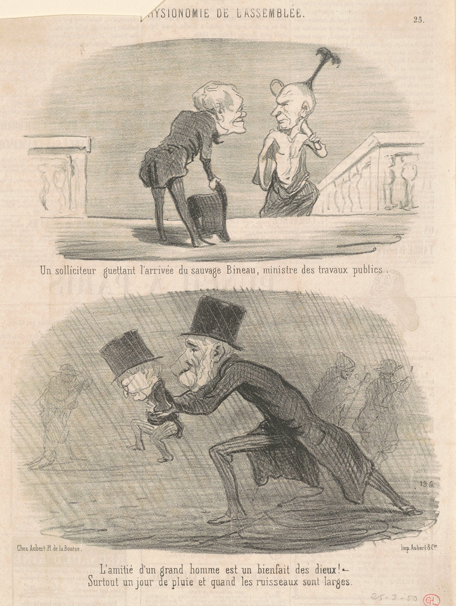 Un soliciteur Guettant ...Bineau! by Honoré Daumier (French, 1808 - 1879), 16X12"(A3)Poster Print