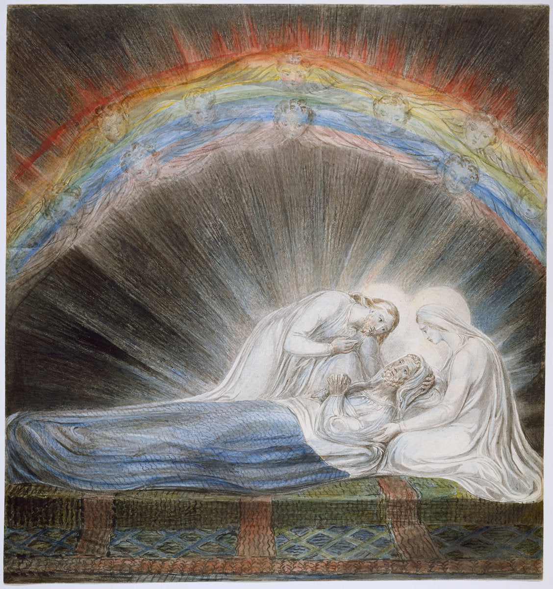 The Death of Saint Joseph by William Blake (British, 1757 - 1827), 16X12"(A3)Poster Print