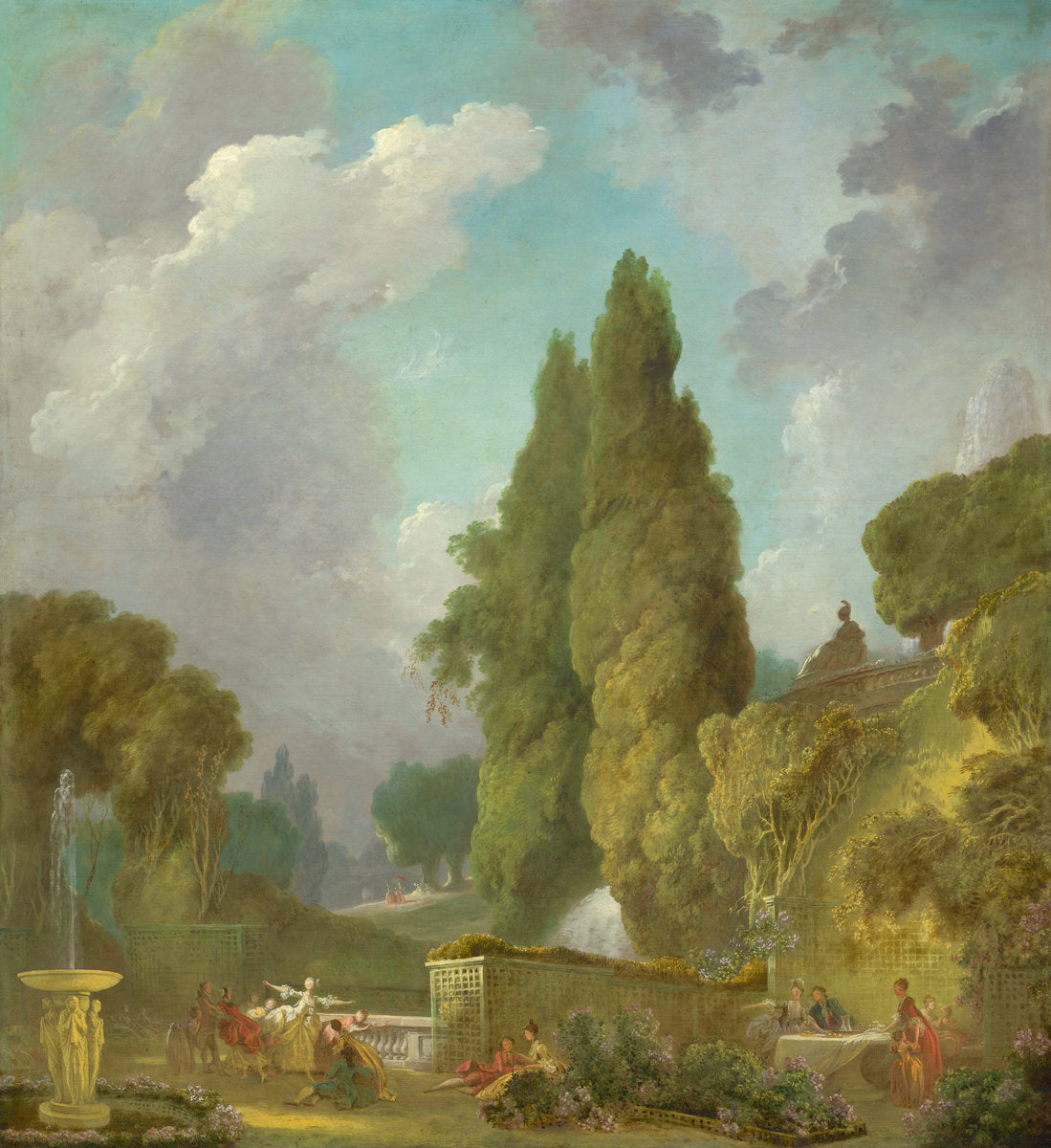 Blindman's Buff by Jean Honoré Fragonard (French, 1732 - 1806), 16X12"(A3)Poster Print