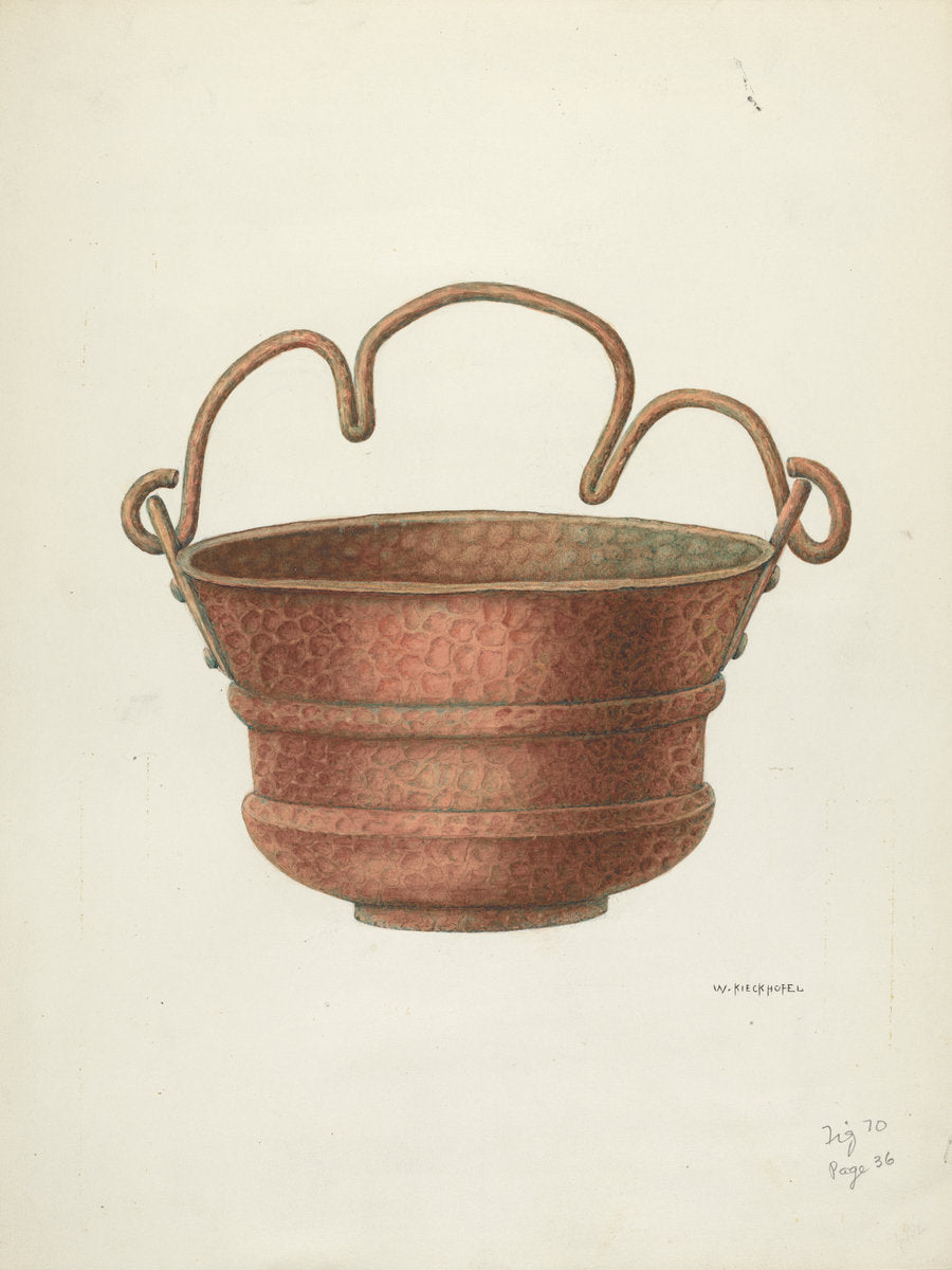 Holy-Water Bucket by William Kieckhofel (American, active c. 1935), 16X12"(A3)Poster Print