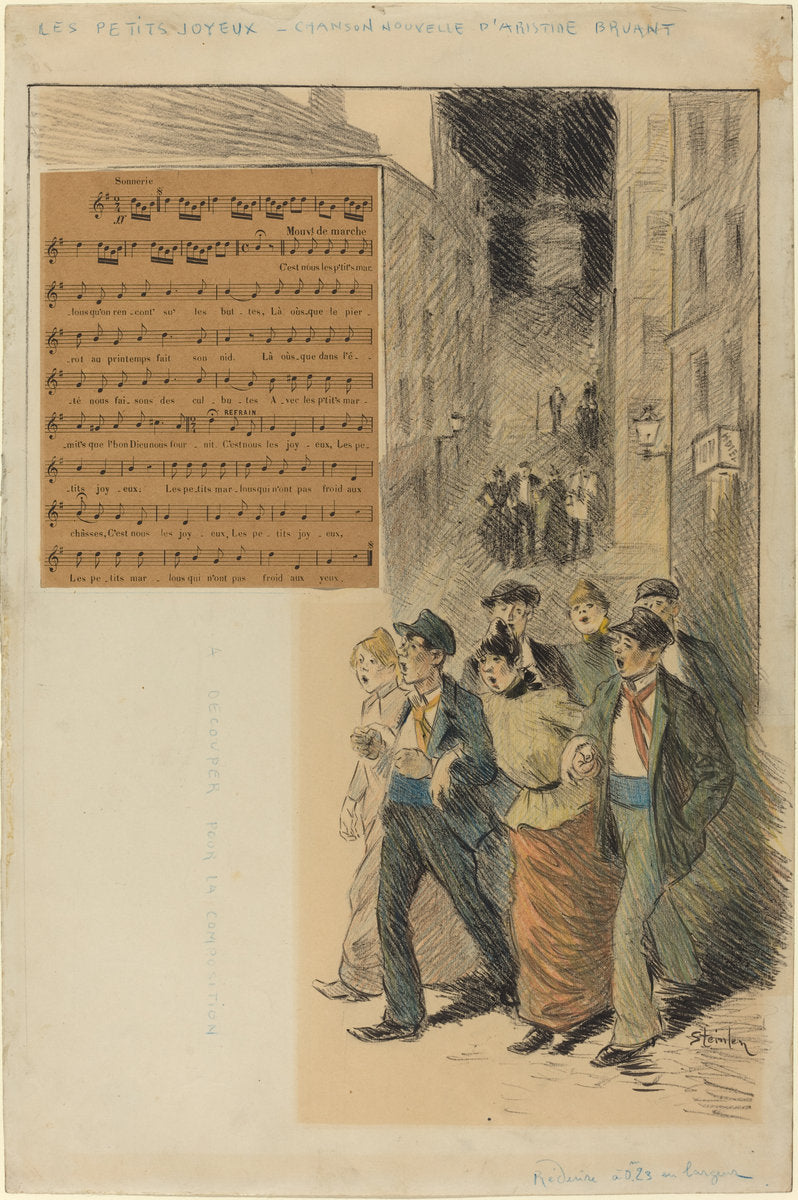 Les petits joyeux by Théophile Alexandre Steinlen (Swiss, 1859 - 1923), 16X12"(A3)Poster Print