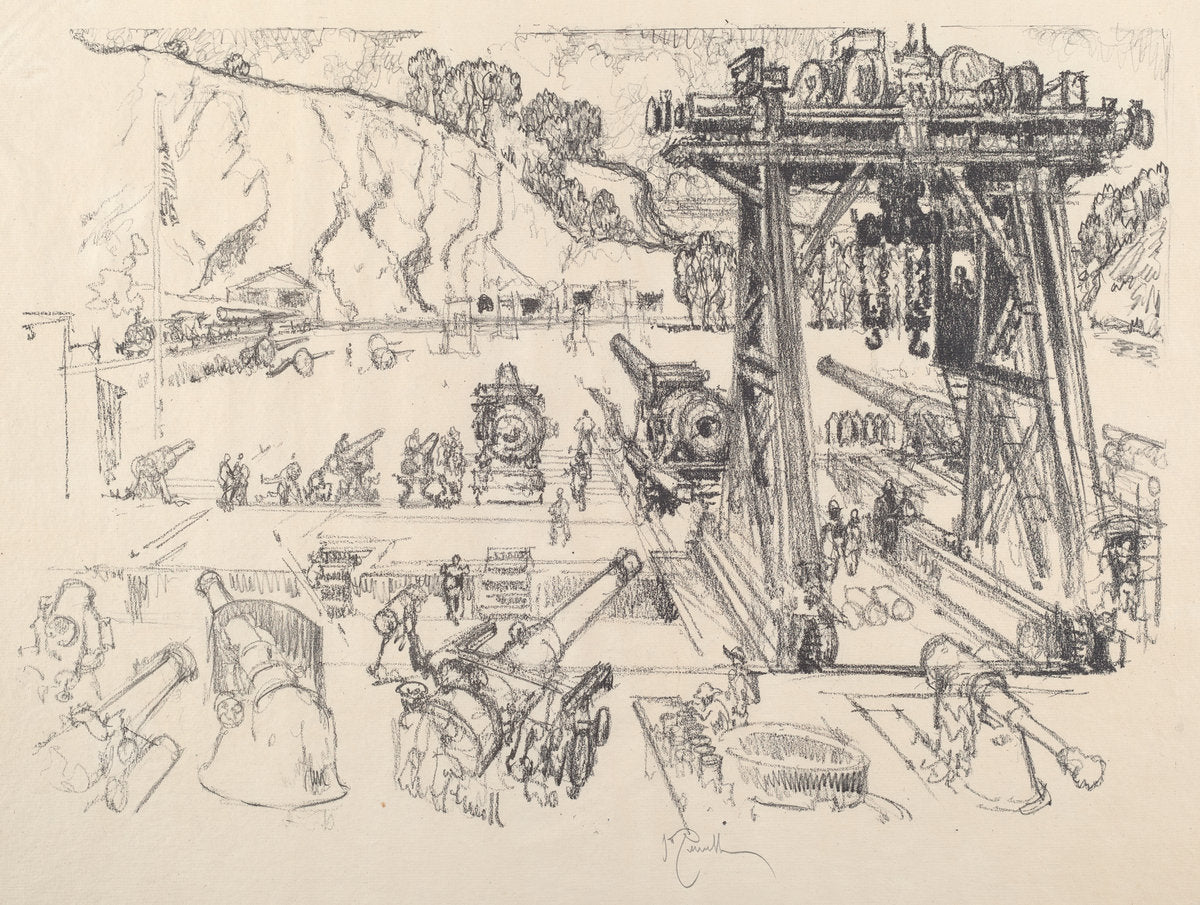 The Gun-Testing Ground by Joseph Pennell (American, 1857 - 1926), 16X12"(A3)Poster Print