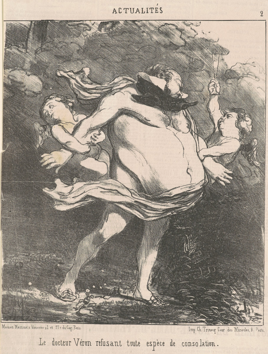 Le docteur Véron refusant ... consolation by Honoré Daumier (French, 1808 - 1879), 16X12"(A3)Poster Print