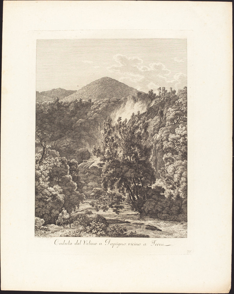 Caduta del Velino a Papigno, vicino a Terni by Jacob Wilhelm Mechau (German, 1745 - 1808), 16X12"(A3)Poster Print