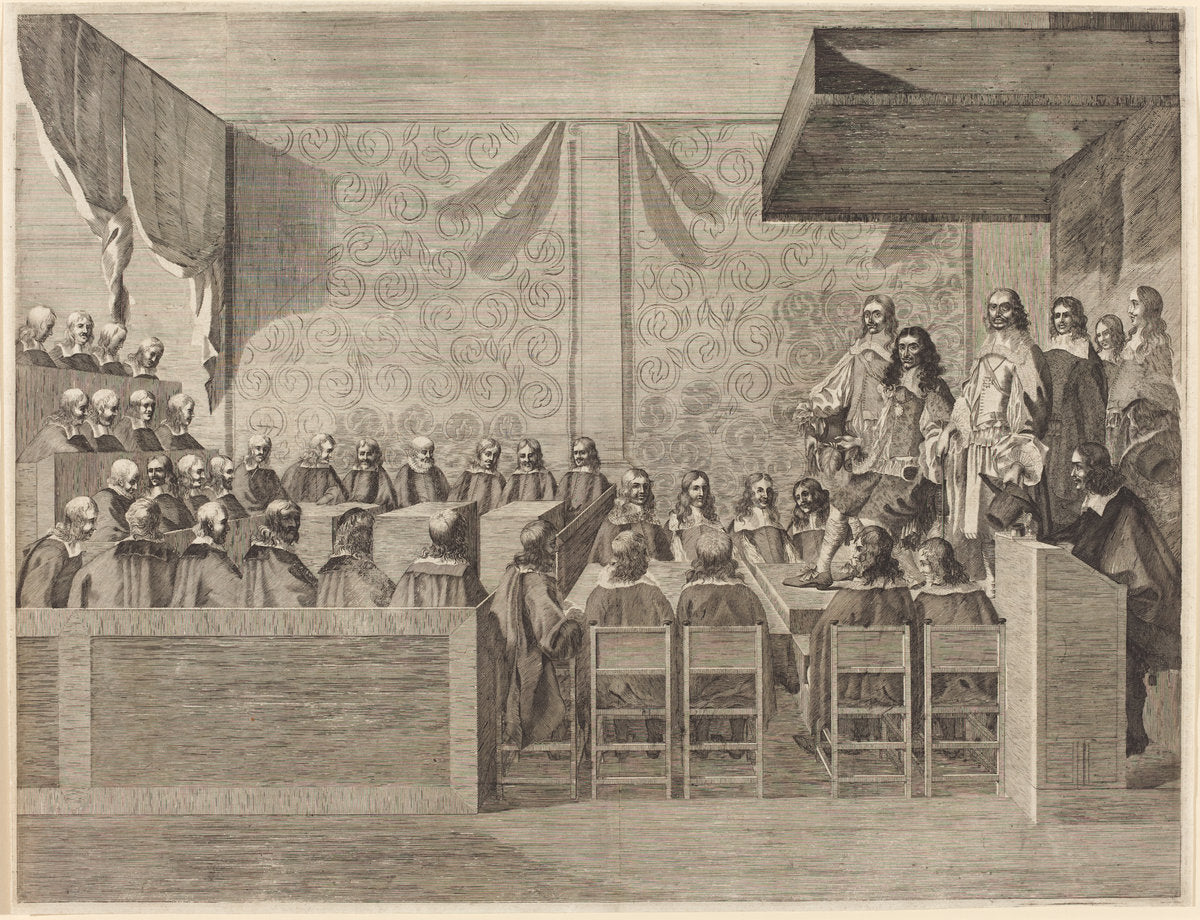 published 1660 by British 17th Century (Charles II with His Council), 16X12"(A3)Poster Print