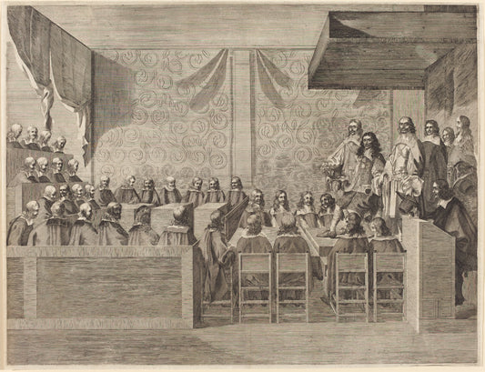 published 1660 by British 17th Century (Charles II with His Council), 16X12"(A3)Poster Print