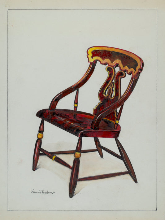 Red Pioneer Chair by Florence Truelson (American, 1901 - 1959), 16X12"(A3)Poster Print