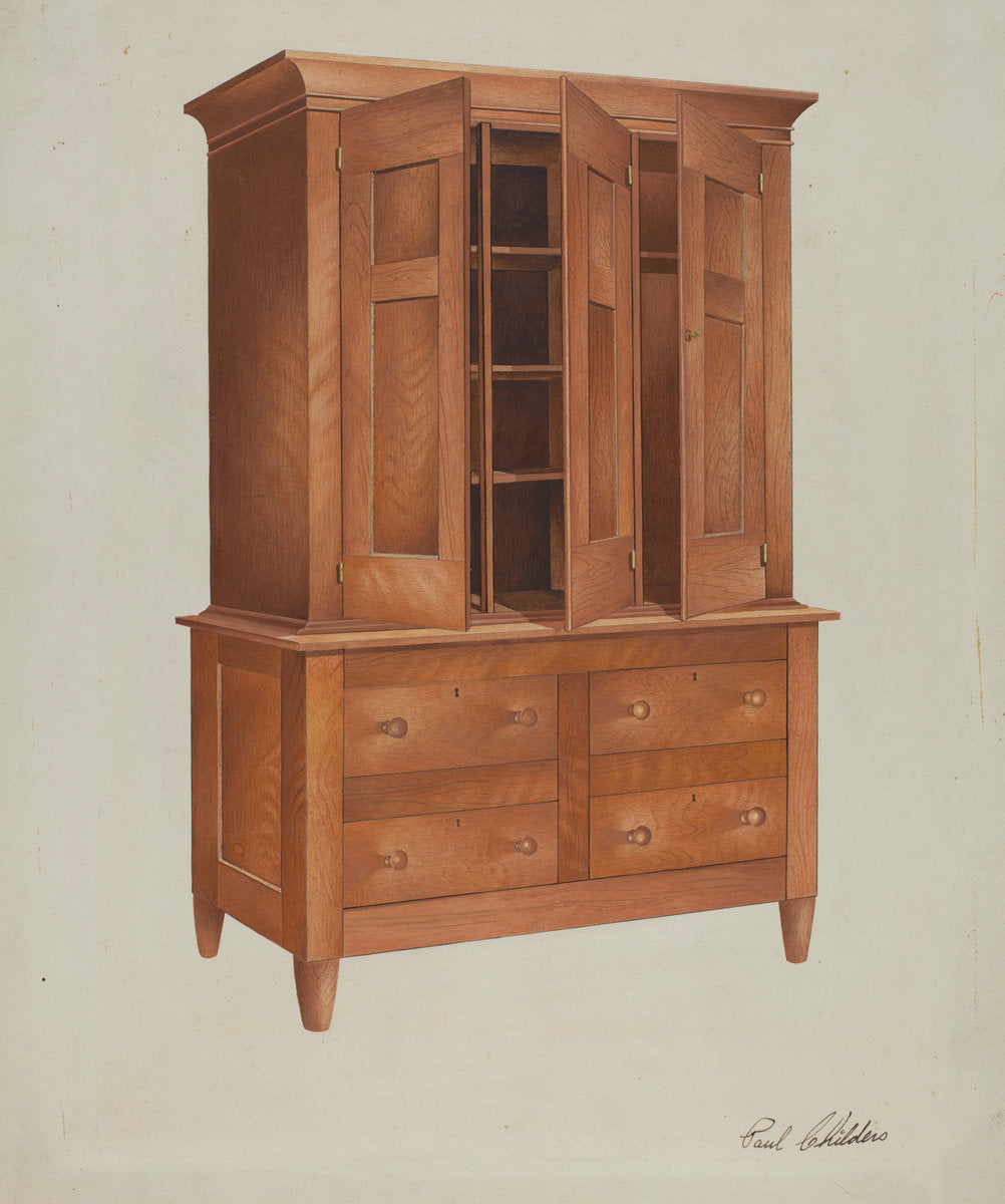 Shaker Cabinet by William Paul Childers (American, active c. 1935), 16X12"(A3)Poster Print