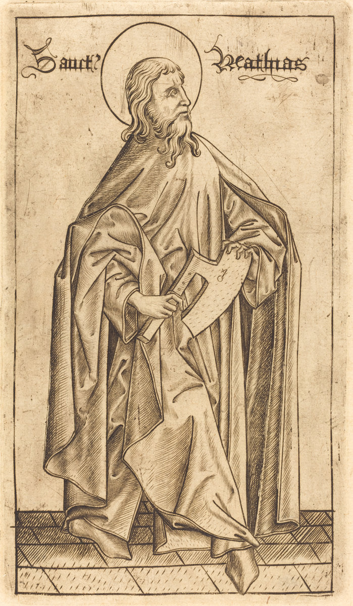 Saint Matthias by Israhel van Meckenem after Master E.S. (German, c. 1445 - 1503), 16X12"(A3)Poster Print