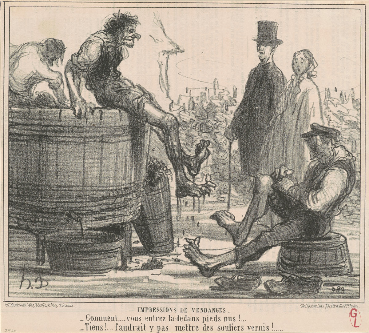Impressions de vendages by Honoré Daumier (French, 1808 - 1879), 16X12"(A3)Poster Print