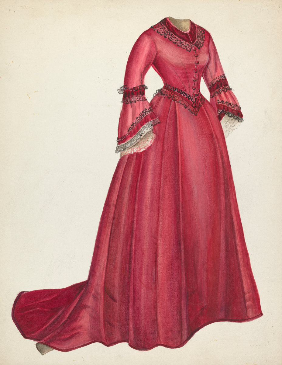 Afternoon Dress by Mina Lowry (American, 1894 - 1942), 16X12"(A3)Poster Print