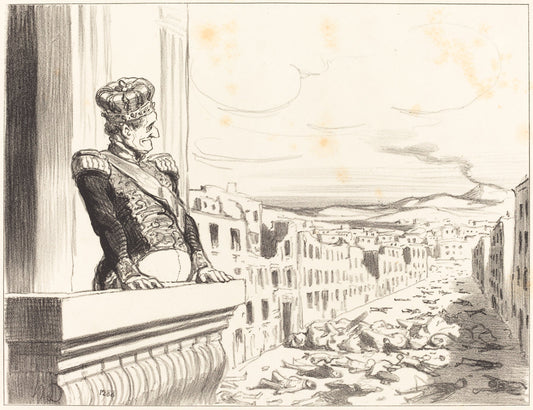 A Naples - Le meilleur des rois... (1st plate) by Honoré Daumier (French, 1808 - 1879), 16X12"(A3)Poster Print