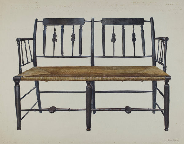 Settee by Amos C. Brinton (American, 1888 - 1982), 16X12"(A3)Poster Print