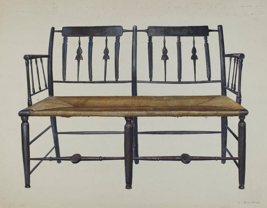 Settee by Amos C. Brinton (American, 1888 - 1982), 16X12"(A3)Poster Print