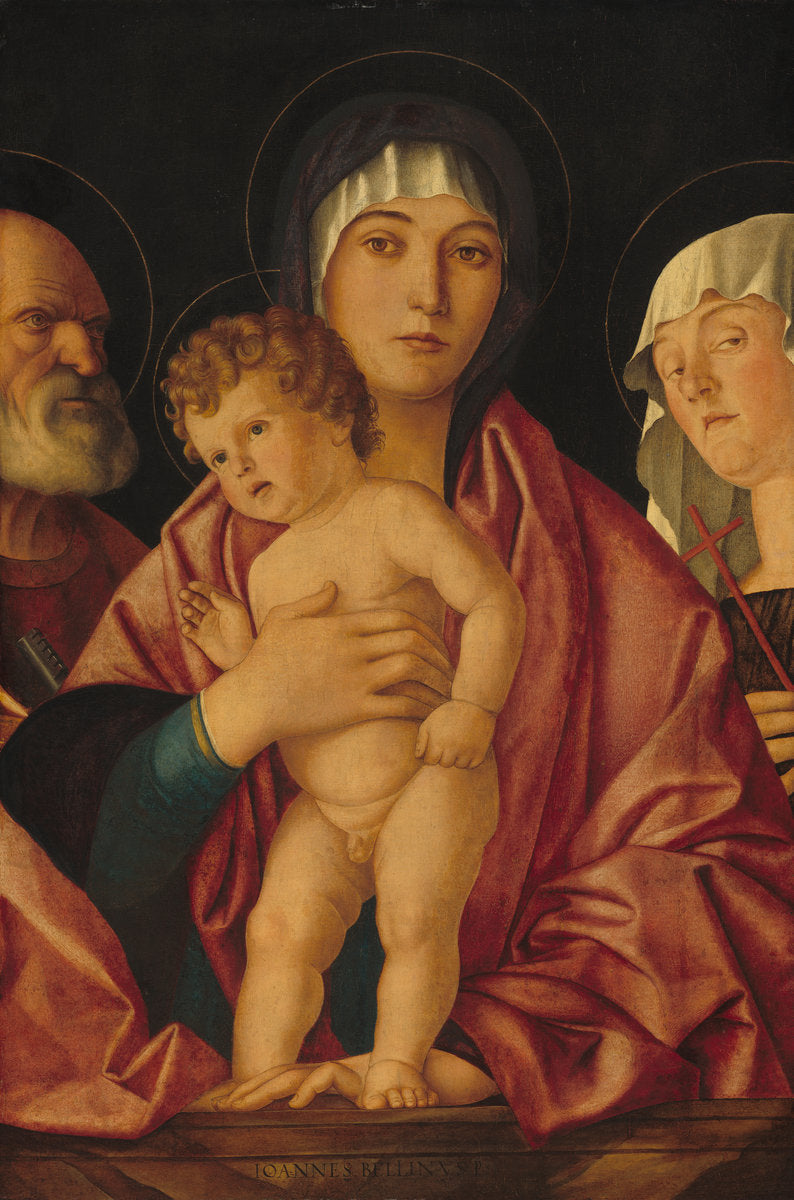 c. 1490/1500 by Follower of Giovanni Bellini (Madonna and Child with Saints), 16X12"(A3)Poster Print