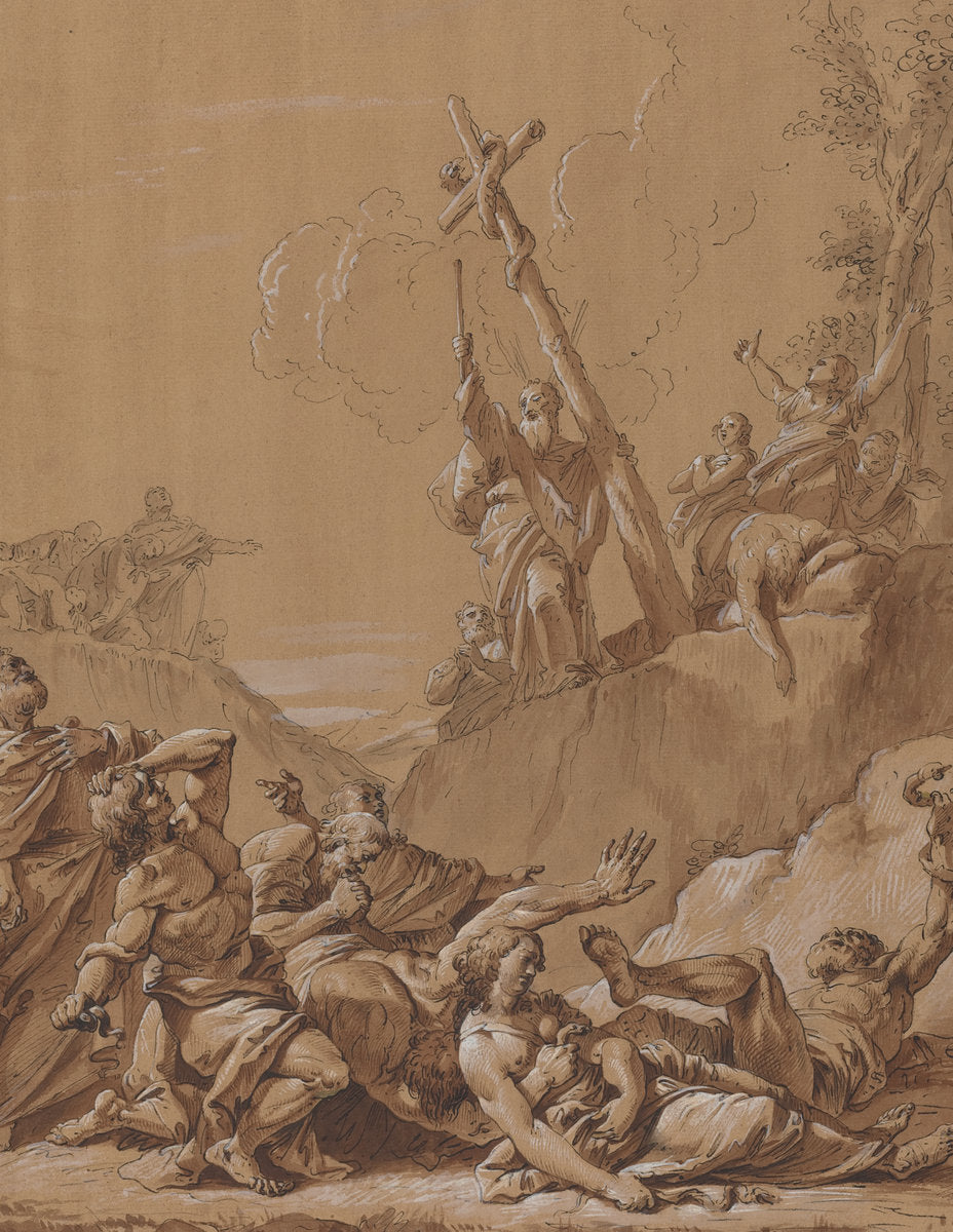 18th century by Follower of Francesco Fontebasso (Moses and the Brazen Serpent), 16X12"(A3)Poster Print