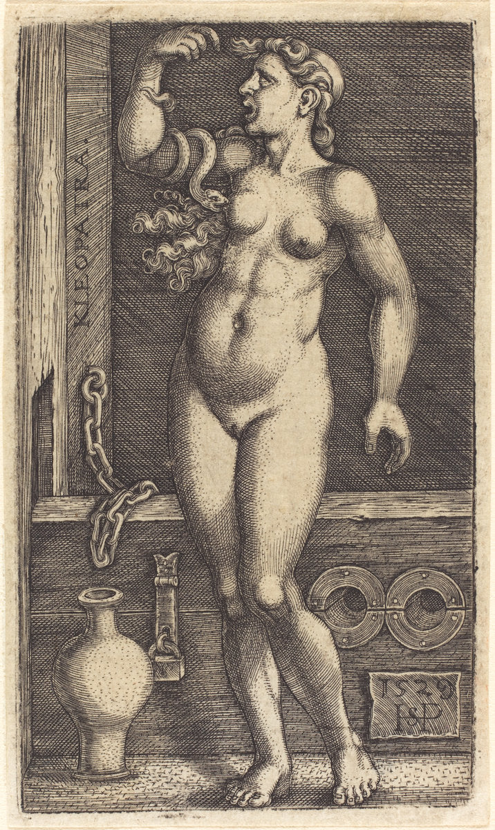 Cleopatra Standing by Sebald Beham (German, 1500 - 1550), 16X12"(A3)Poster Print