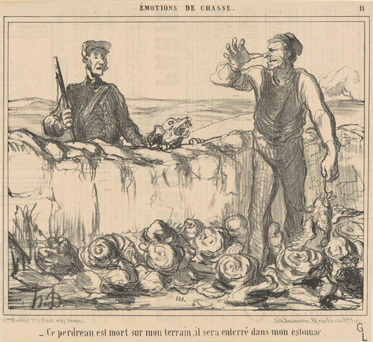Ce perdreau est mort sur mon terrain ... by Honoré Daumier (French, 1808 - 1879), 16X12"(A3)Poster Print