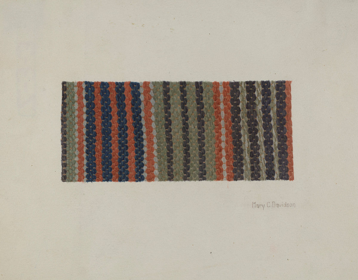 Woven Textile by Mary C. Davidson (American, active c. 1935), 16X12"(A3)Poster Print